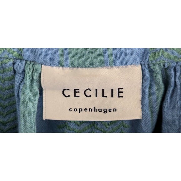 Cecilie Copenhagen Makena Shift Dress Women's Size Small Green Midi Dress - Picture 2 of 8